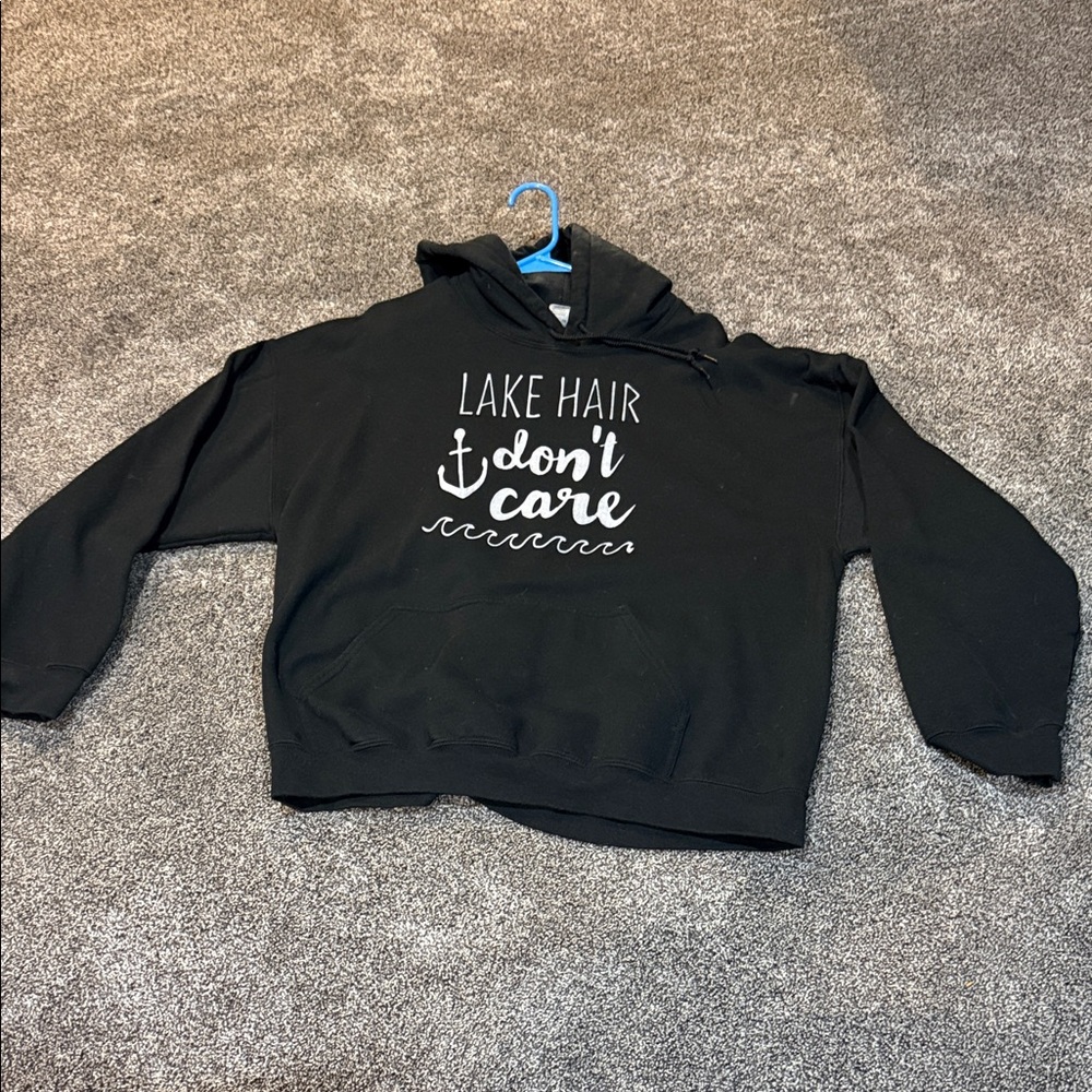 Gildan Black 'Lake Hair Don't Care' Hoodie